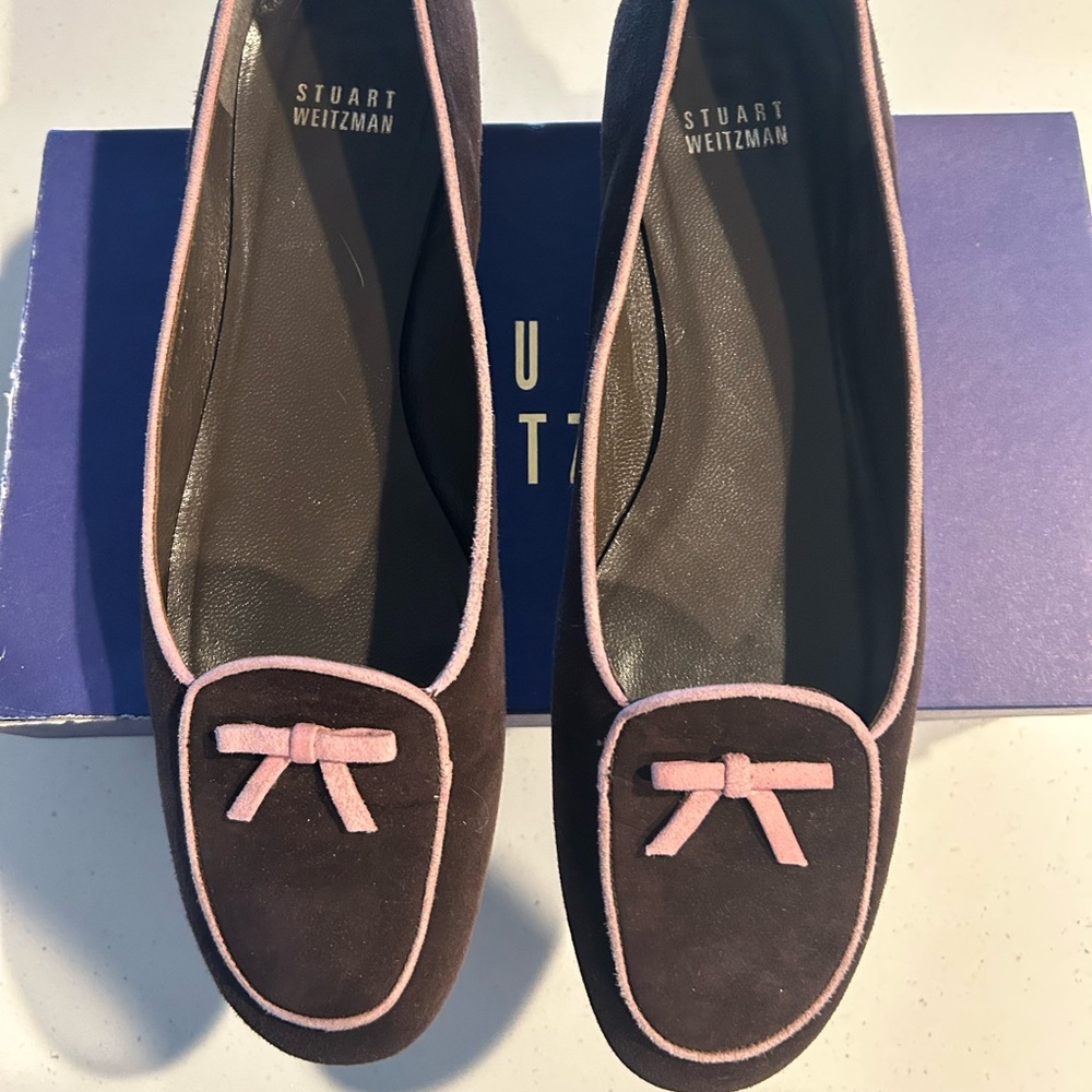 Stuart Weitzman brown suede flats